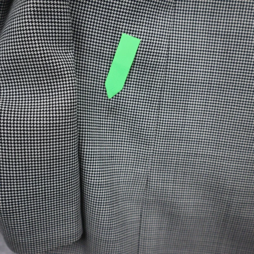 Haggar Black Label Blazer Mens 42 R Grey Houndstooth Worsted Wool Blend 2-Button